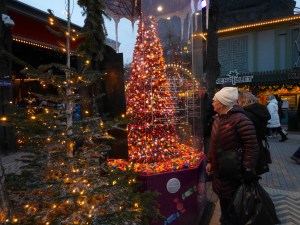 A Christmas tower of Quality Street